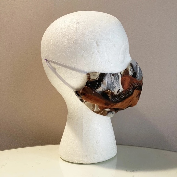 Vintage Wild Horse Pony Print Face Mask - Picture 6 of 6